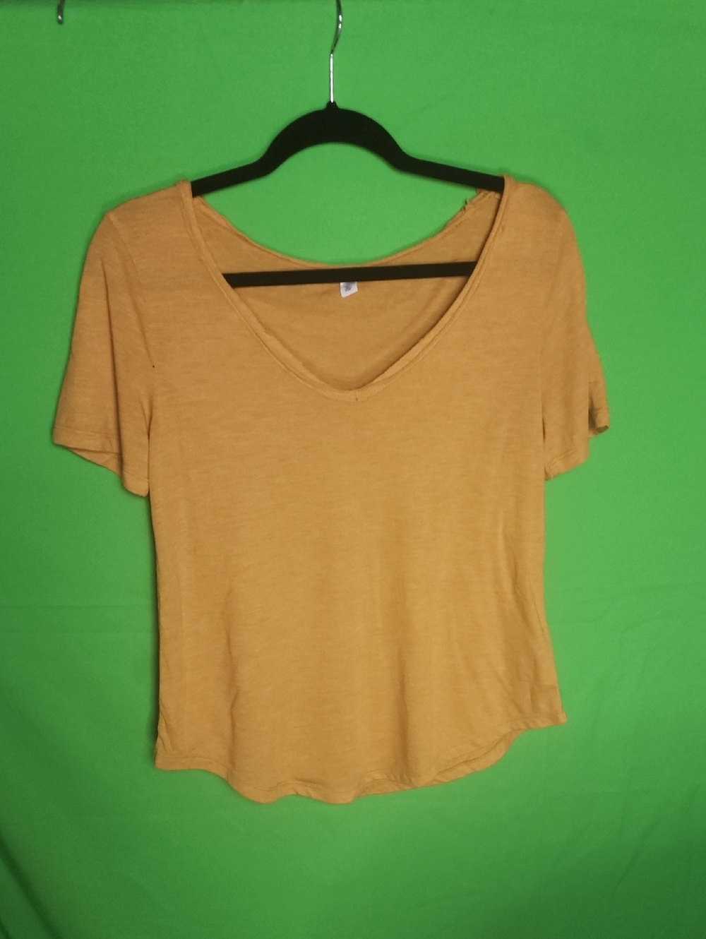BP Nordstrom V-Neck Short Sleeve T-Shirt Mustard Yellow Tan Cotton Blend Size M